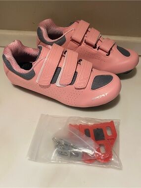 NEW! Pink Cycling Shoes, Size 37